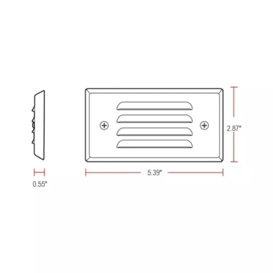 Surface Mount Louvered Step Light 3W IP65