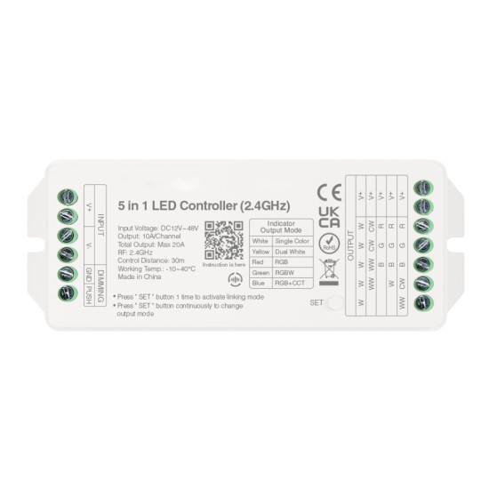 Mi Light 20A 5 in 1 RGB+CCT Receiver