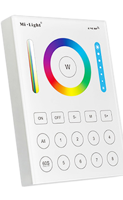 8 Zone Wall Mount RGB/W/CCT Wireless Panel