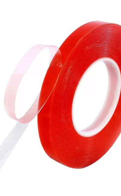 98' 12mm Thin Double Side PET Red Tape 