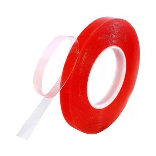 98' 8mm Thin Double Side PET Red Tape 