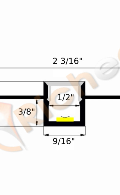 9/16" Trimless Mud-In LED Aluminum Channel