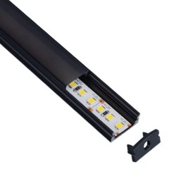 11/16" Black Lens Low Profile LED Aluminum Channel