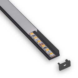 1/2" Black Mini Low Profile LED Aluminum Channel