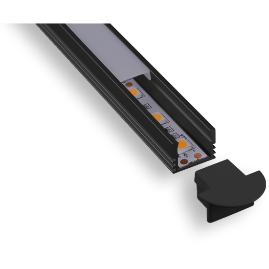 5/8" Thin Black Square LED Aluminum Channel