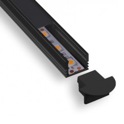 5/8" Thin Black Lens Square LED Aluminum Channel