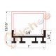 1" Black Big Square Top LED Aluminum Channel 
