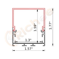1-9/16" Jumbo Square Top LED Aluminum Channel 