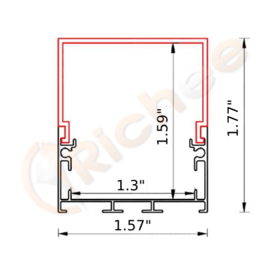 1-9/16" Jumbo Square Top LED Aluminum Channel 