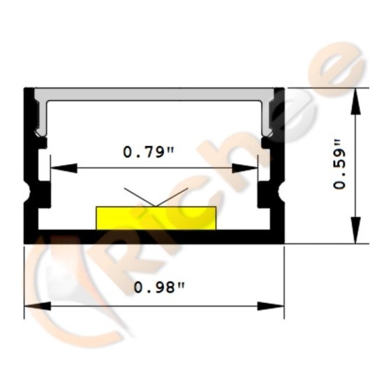 1" Wide Deep Flat LED Aluminum Channel