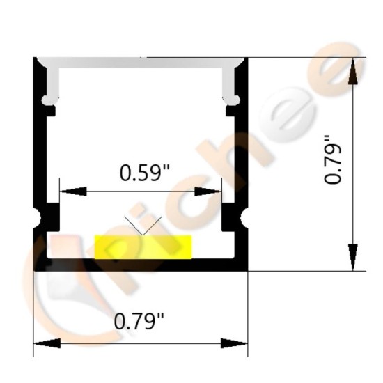 13/16" Deep Square LED Aluminum Channel