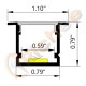 1-1/8" Deep Square LED Aluminum Channel w/ Trim
