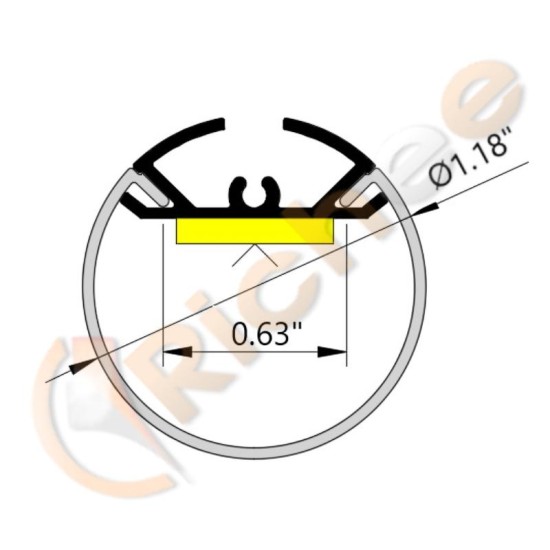 1-1/8" Round Pendant LED Aluminum Channel