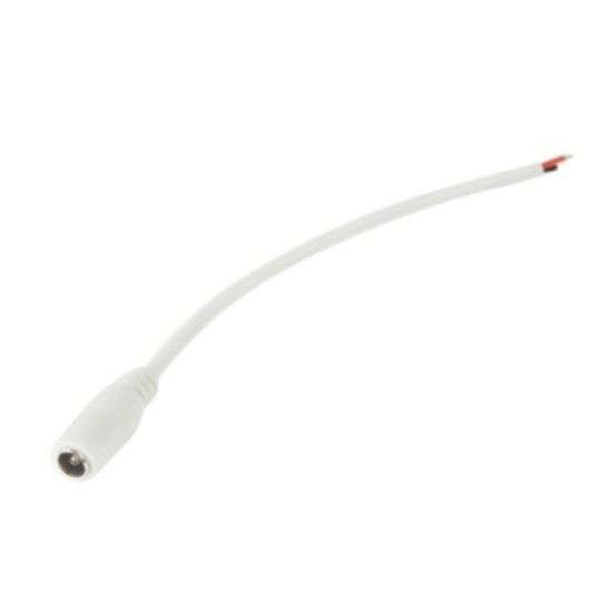 White DC Connector w/ Wire Female