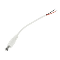 White DC Connector w/ Wire Male