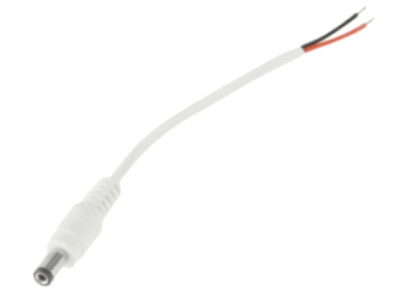 White DC Connector w/ Wire Male