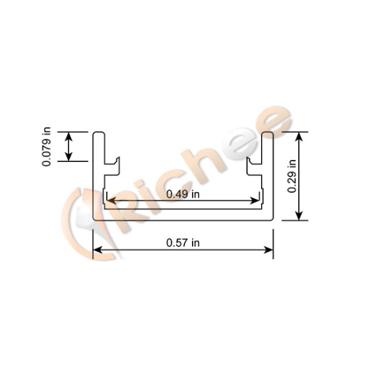 9/16" Deep Flat Slim LED Aluminum Channel