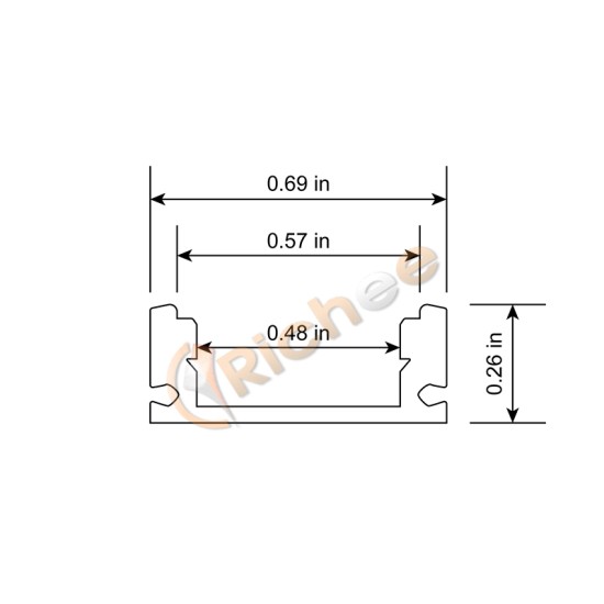 11/16" Clear Low Profile LED Aluminum Channel