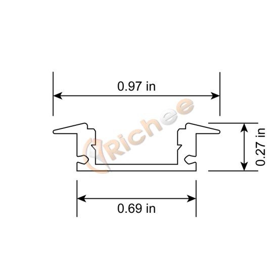 1" Low Profile LED Aluminum Channel w/ Trim