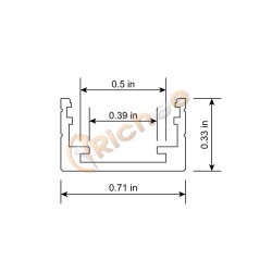 3/4" Square Top LED Black Aluminum Channel 