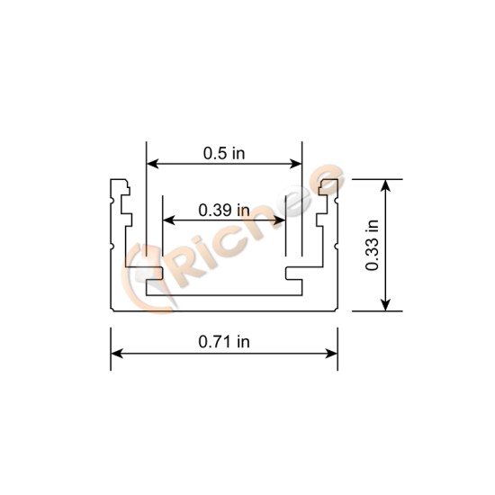 3/4" Square Top LED Black Lens Aluminum Channel 