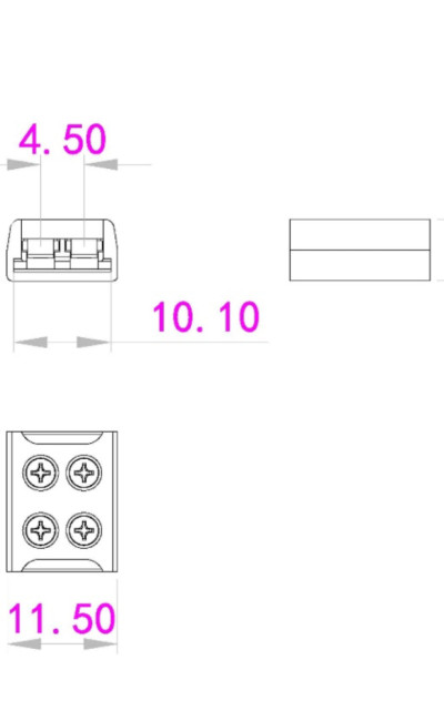 10mm Screw-on Solderless Strip to Strip Clear Coupling