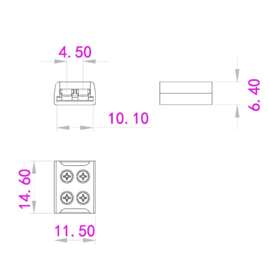 10mm Screw-on Solderless Strip to Strip Clear Coupling 10mm Screw-on Solderless Strip to Strip Clear Coupling