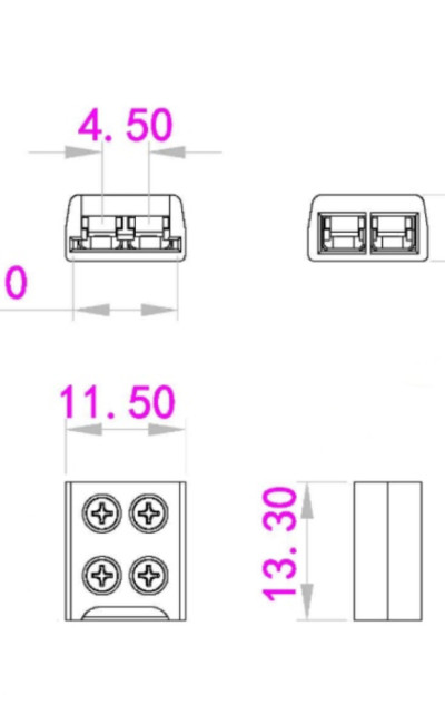 10mm Screw-on Solderless Strip to Wire Clear Connector