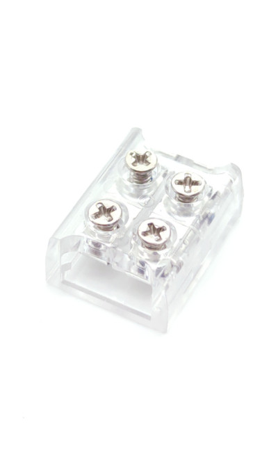 10mm Screw-on Solderless Strip to Strip Clear Coupling