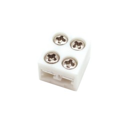 8mm Screw-on Solderless Strip to Strip White Coupling 8mm Screw-on Solderless Strip to Strip White Coupling