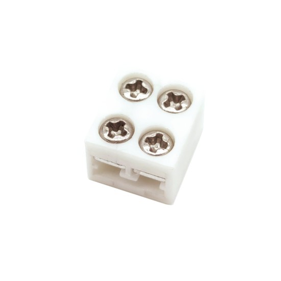 10mm Screw-on Solderless Strip to Strip White Coupling 10mm Screw-on Solderless Strip to Strip White Coupling