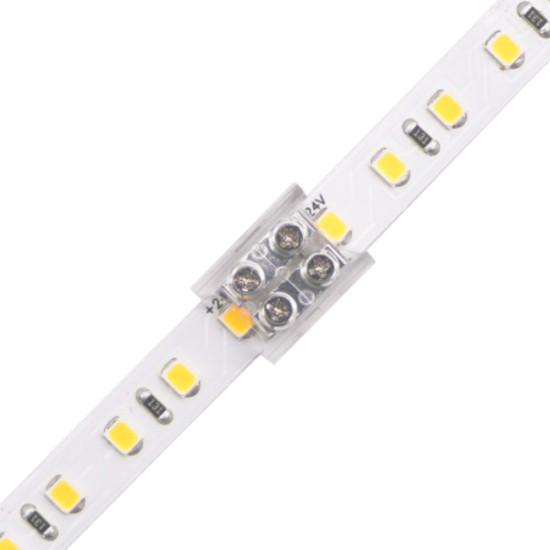 10mm Screw-on Solderless Strip to Strip Clear Coupling