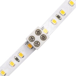 8mm Screw-on Solderless Strip to Strip White Coupling 8mm Screw-on Solderless Strip to Strip White Coupling