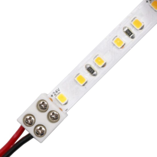 8mm Screw-on Solderless Strip to Wire White Connector