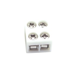 8mm Screw-on Solderless Strip to Wire White Connector 8mm Screw-on Solderless Strip to Wire White Connector