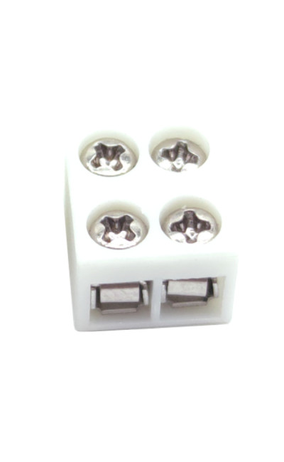 8mm Screw-on Solderless Strip to Wire White Connector