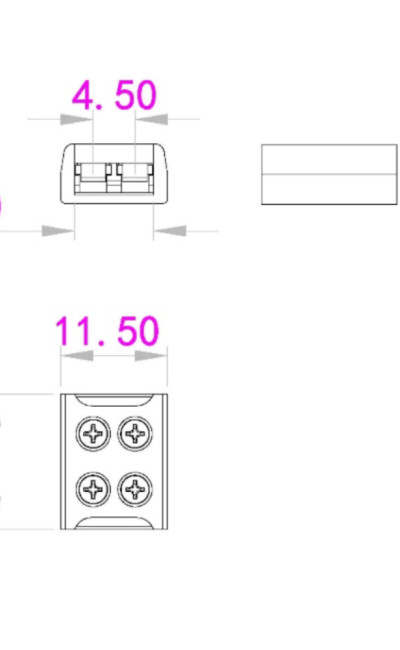 8mm Screw-on Solderless Strip to Strip Clear Coupling