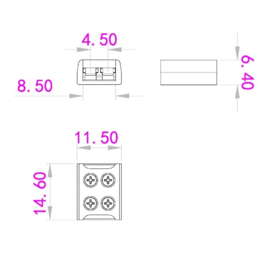 8mm Screw-on Solderless Strip to Strip Clear Coupling 8mm Screw-on Solderless Strip to Strip Clear Coupling
