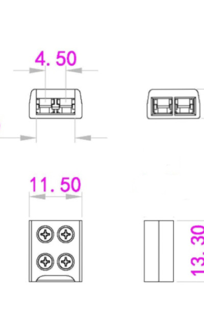 8mm Screw-on Solderless Strip to Wire Clear Connector