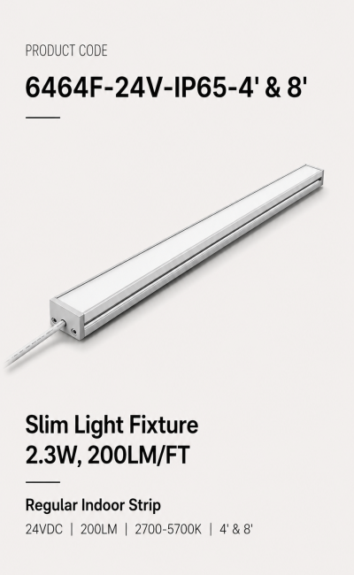 Slim Light Fixture 2.3W, 200LM/FT