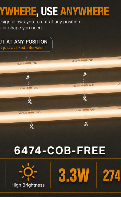 Free Cutting COB 16FT 3.3W, 274LM/FT