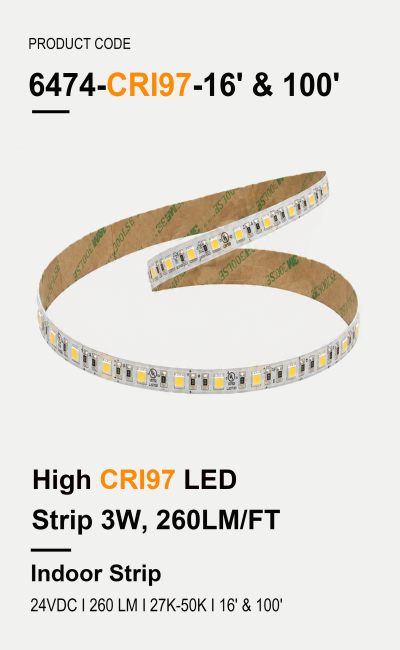 High CRI97 LED Strip 3W, 260LM/FT