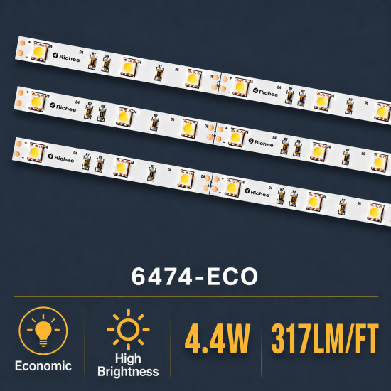 High Output Brightness 4.4W, 317LM/FT