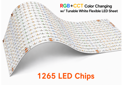 RGB+CCT Color Changing w/ Tunable White More Chips on Flexible LED Sheet 1' x 2' 24V