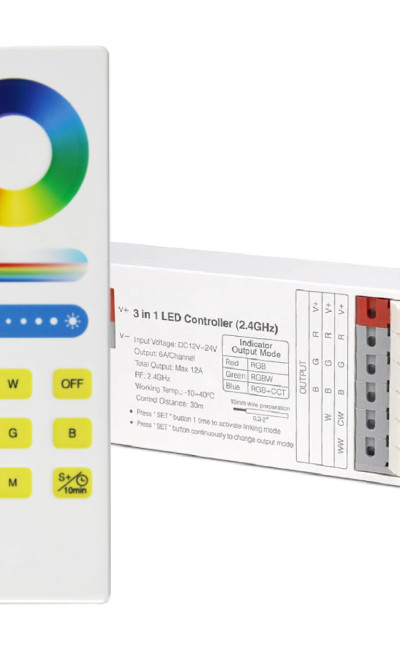 1 Zone Pre-Synced Mi Light RGB/W/CCT Remote