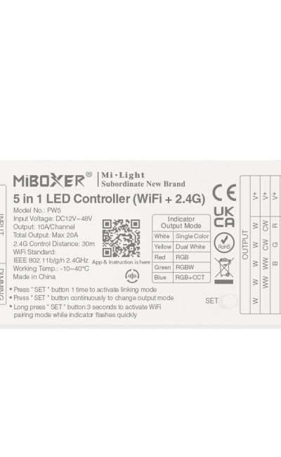 Mi Light Wi-Fi 20A 5 in 1 RGB+CCT Receiver