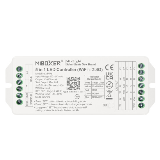 Mi Light Wi-Fi 20A 5 in 1 RGB+CCT Receiver