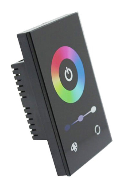 Black Single Gang Wall Mount RGB Controller