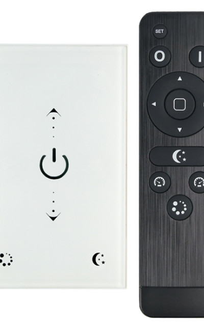 White Single Gang Wall Mount RGB Controller w/ Remote
