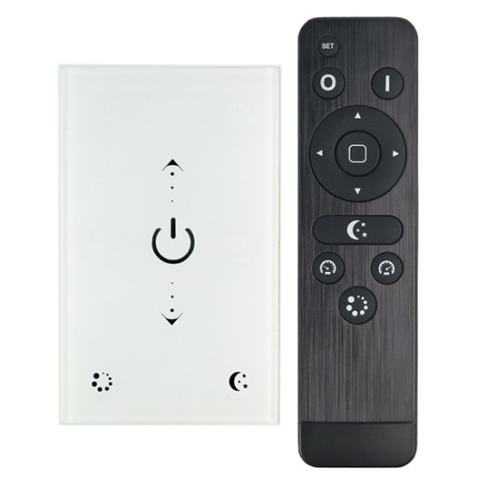 White Single Gang Wall Mount RGB Controller w/ Remote